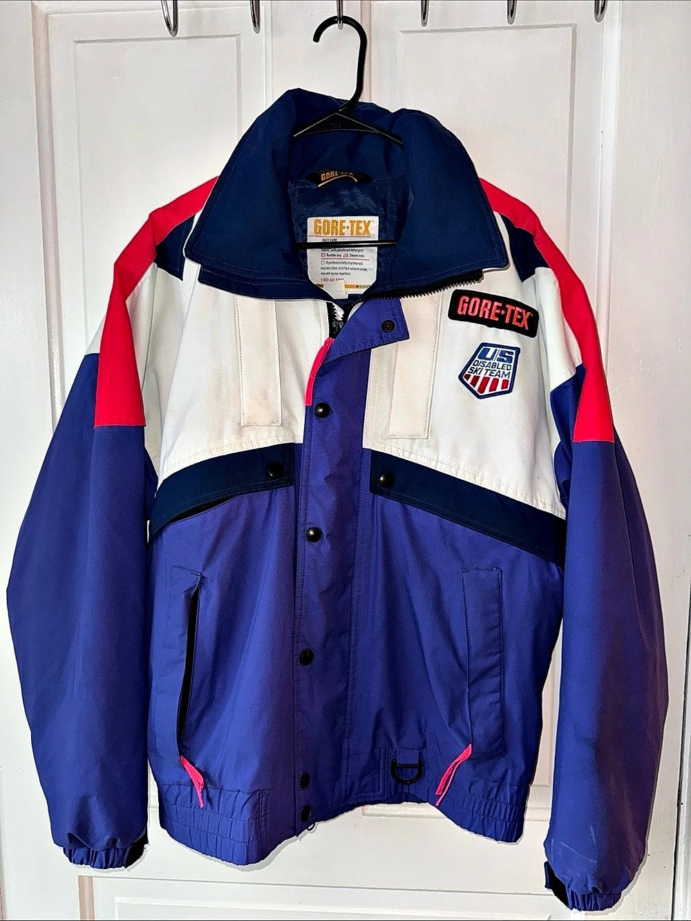 Color Block Gore-Tex Ski Jacket Blue & White Size Large
